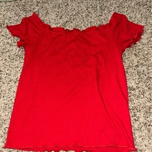 Derek Heart Scarlet Off-Shoulder Blouse